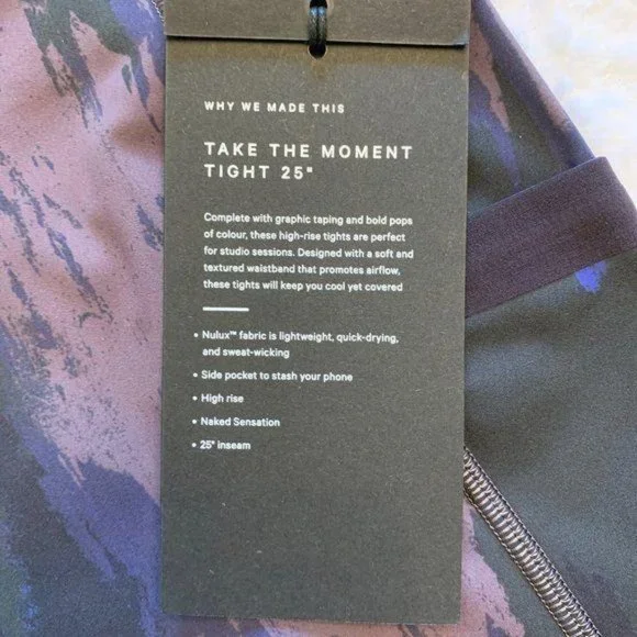 NWT Lululemon Robert Gellar Take the Moment Tight 25 Limited Edition Sz…